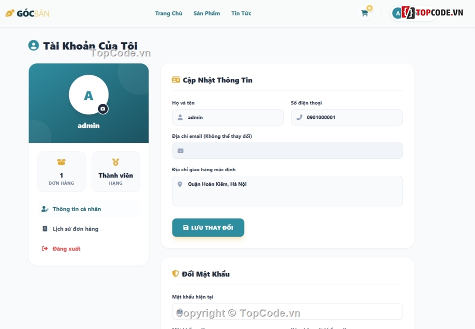 website,web văn phòng,web bán đồ ăn